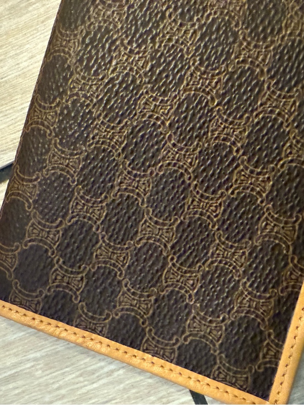 Preloved Celine Brown Signature Long Wallet with Tan Trim - Picture 6 of 16
